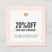 エレガントバラ白金ゴールドフェイクハートサロンクーポン 割引カード (正面)