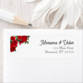 エレガントバラ結婚の差出人住所ラベル ラベル (インサイチュ)