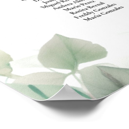 エレガントバラ結婚の座席表20表 ポスター (角)