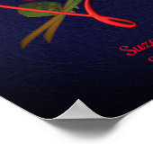 エレガントバラ結婚ハート ポスター (角)