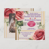 エレガントバラ結婚フローラ 招待状 (正面/裏面)