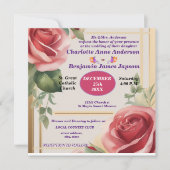 エレガントバラ結婚フローラ 招待状 (正面)