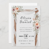 エレガントバラ結婚式招待状 招待状 (正面/裏面)