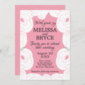 エレガントバラ結婚式招待状 招待状 (正面/裏面)