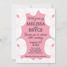エレガントバラ結婚式招待状 招待状