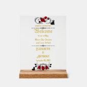 エレガントバラ結婚歓迎 アクリルサイン (正面)