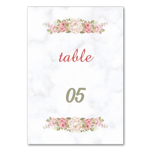 エレガントバラ結婚花 テーブルナンバー (正面)