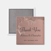 エレガントバラ結婚金ゴールドありがとう マグネット (正面/裏面)