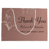 エレガントバラ結婚金ゴールドありがとう ラージペーパーバッグ (裏面)