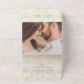 エレガントバラ結婚金ゴールド オールインワン招待状 (外側)