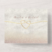 エレガントバラ結婚金ゴールド オールインワン招待状 (裏面)