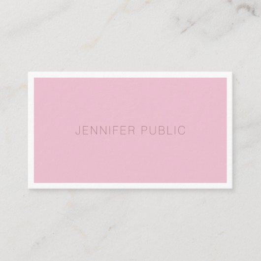 エレガントバラ色モダンミニマルテンプレート 名刺 (正面)