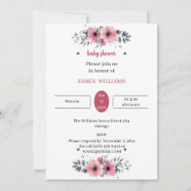 エレガントバラ花カスタマイズ赤ちゃんシャワー