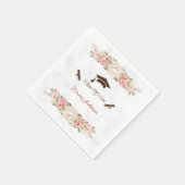 エレガントバラ花パーソナライズされた卒業紙 スタンダードカクテルナプキン (角)