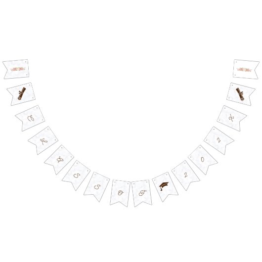 エレガントバラ花パーソナライズされた卒業 バンティングフラッグ (全)