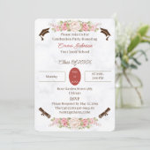 エレガントバラ花パーソナライズされた卒業 招待状 (スタンド正面)