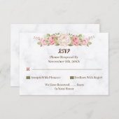 エレガントバラ花パーソナライズされた結婚式RSVPカード 出欠カード (正面/裏面)