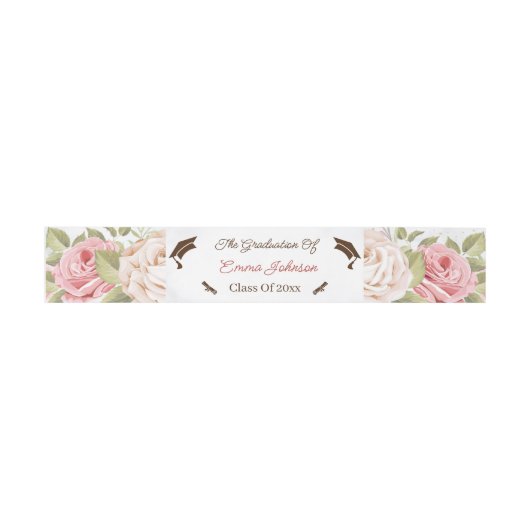 エレガントバラ花卒業カスタム 招待状ベリーバンド (フラット)