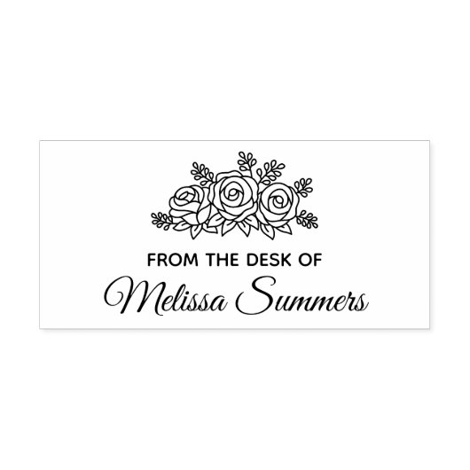 エレガントバラ花名前をカスタムする ラバースタンプ (インプリント)