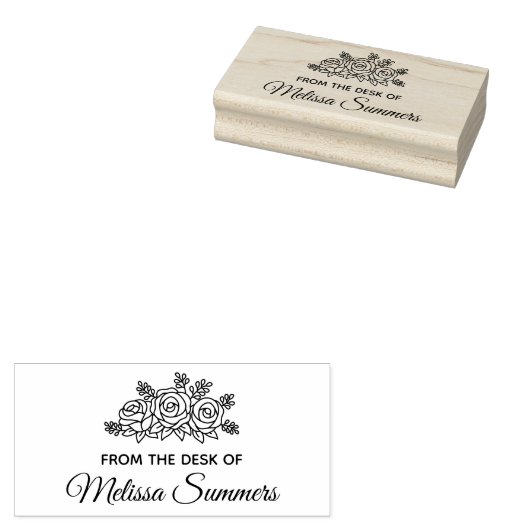 エレガントバラ花名前をカスタムする ラバースタンプ (押印)