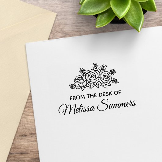 エレガントバラ花名前をカスタムする ラバースタンプ