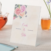 エレガントバラ花結婚式のカードとギフト 台座サイン (インサイチュ)