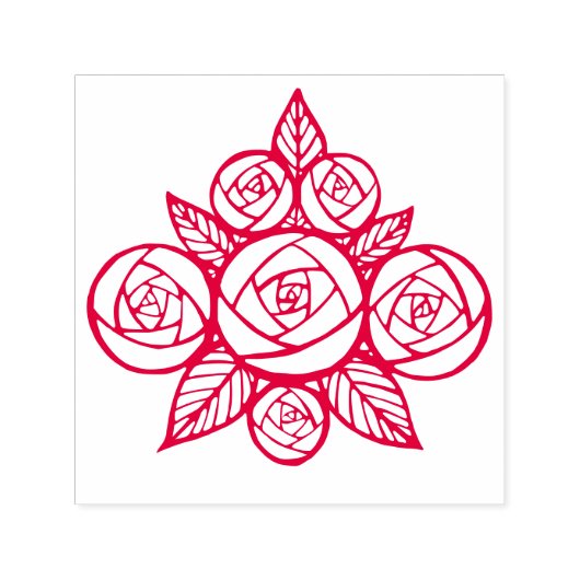 エレガントバラ葉フローラ セルフインキングスタンプ (デザイン)