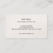 エレガントバラ葉モダンインテリア設計者 名刺 (裏面)