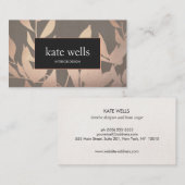 エレガントバラ葉モダンインテリア設計者 名刺 (正面/裏面)