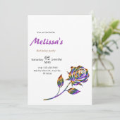 エレガントバラ誕生日招待状 招待状 (スタンド正面)