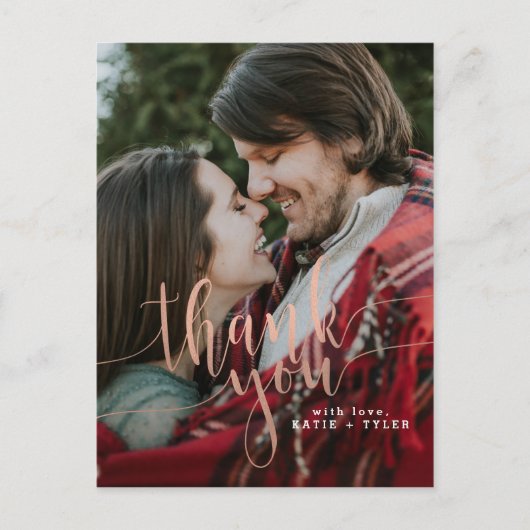 エレガントバラ金ゴールドありがとう ポストカード (正面)