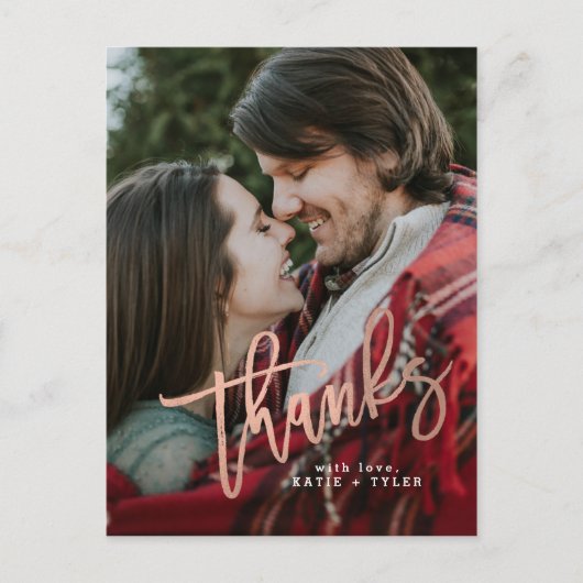 エレガントバラ金ゴールドありがとう ポストカード (正面)