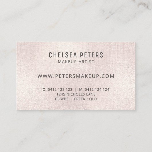 エレガントバラ金ゴールドきらめくプロフェッショナル 予約カード (裏面)