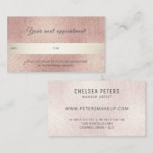 エレガントバラ金ゴールドきらめくプロフェッショナル 予約カード (正面/裏面)