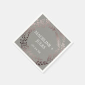 エレガントバラ金ゴールドとグレイ結婚ズ スタンダードカクテルナプキン (角)