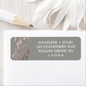 エレガントバラ金ゴールドとグレー |リーフフレーム結婚ズ ラベル (インサイチュ)