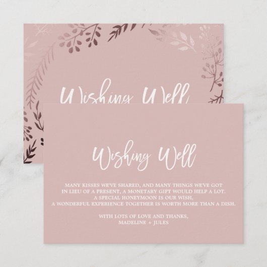 エレガントバラ金ゴールドとピ結婚ンクの願い井戸 エンクロージャーカード (正面/裏面)