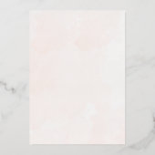 エレガントバラ金ゴールドとブルーフローラ結婚ズ 箔招待状 (裏面)