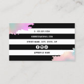 エレガントバラ金ゴールドと緑まつげエクステンション 名刺 (裏面)