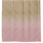 エレガントバラ金ゴールドと金ゴールドグリッターキラキラ写真 シャワーカーテン (正面)