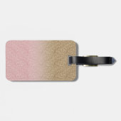 エレガントバラ金ゴールドと金ゴールドグリッターキラキラ写真 ラゲッジタグ (裏面横)