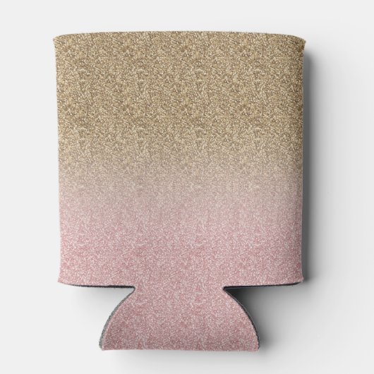 エレガントバラ金ゴールドと金ゴールドグリッターキラキラ写真 缶クーラー (裏面)