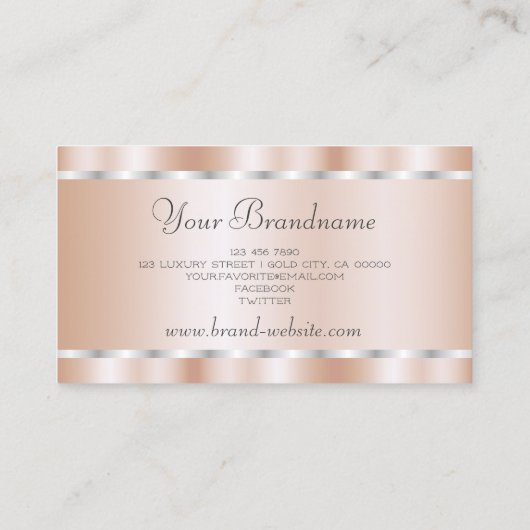 エレガントバラ金ゴールドと銀フレームプロフェッショナル 名刺 (裏面)