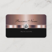 エレガントバラ金ゴールドと黒(ダイヤ付きフェイク) 名刺 (正面)