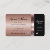 エレガントバラ金ゴールドと黒(ダイヤ付きフェイク) 名刺 (裏面)