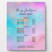 エレガントバラ金ゴールドの水彩化粧サービス フォトプラーク (正面)