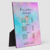 エレガントバラ金ゴールドの水彩化粧サービス フォトプラーク (側面)