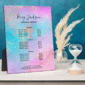 エレガントバラ金ゴールドの水彩化粧サービス フォトプラーク (側面)