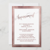 エレガントバラ金ゴールドの結婚延期 招待状 (正面)