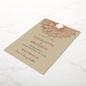 エレガントバラ金ゴールドひまわり結婚の 箔招待状 (回転した状態)